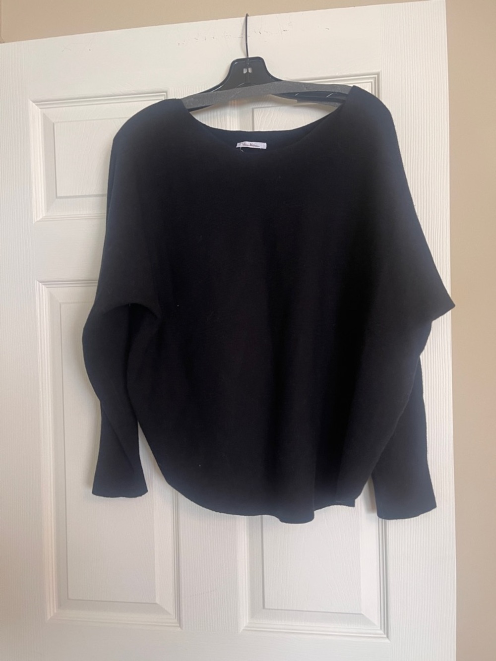 Milano Black Scoop-Neck Knit Sweater